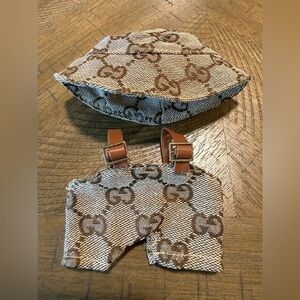 Custom Labubu Designer Inspired Clothing Overalls & Bucket Hat